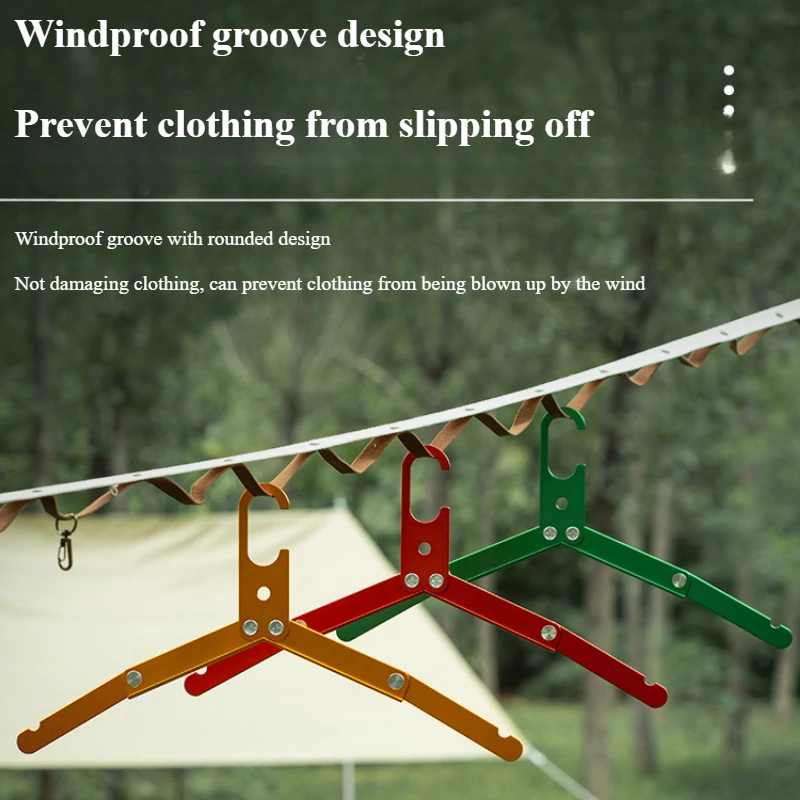 Outdoor camping clothes hanger made of aluminum alloy is suitable for travel lightweight portable durable and rust proof