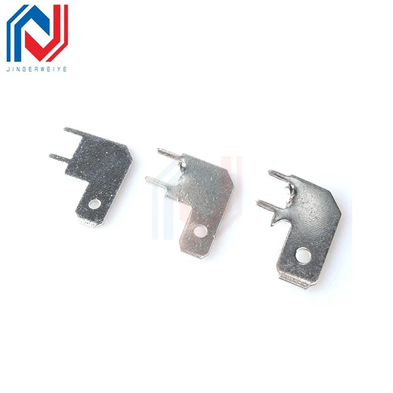 20 Stuks 6.3Mm Inzetstuk Terminal 250 Anti-Reverse Insert 0.8Mm Met Positionering 45 Graden/90 Graden Koper Ingeblikt