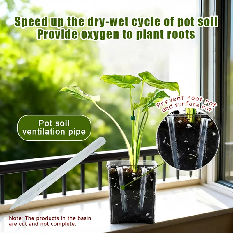 3/5/10Pcs Plant Root Aeration Tubes, Transparent PVC for Soil Ventilation & Drainage, Prevents Root Rot, Durable