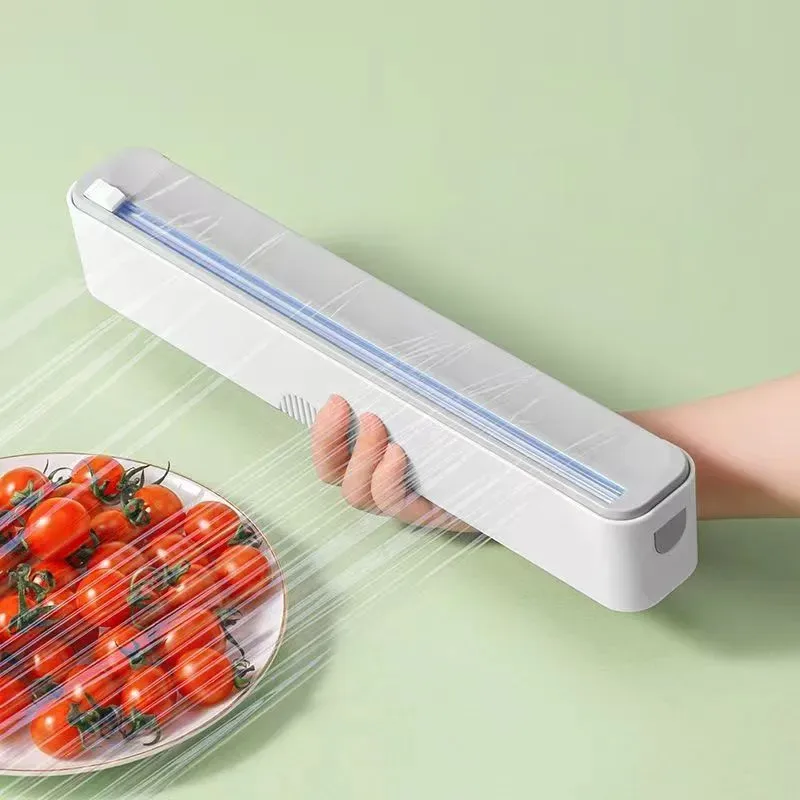 Household Plastic Wrap Cutter Magnetic Food-grade Suitable Kitchen High Temperature Resistant Dustproof  Wrap Cutting Box ZI249
