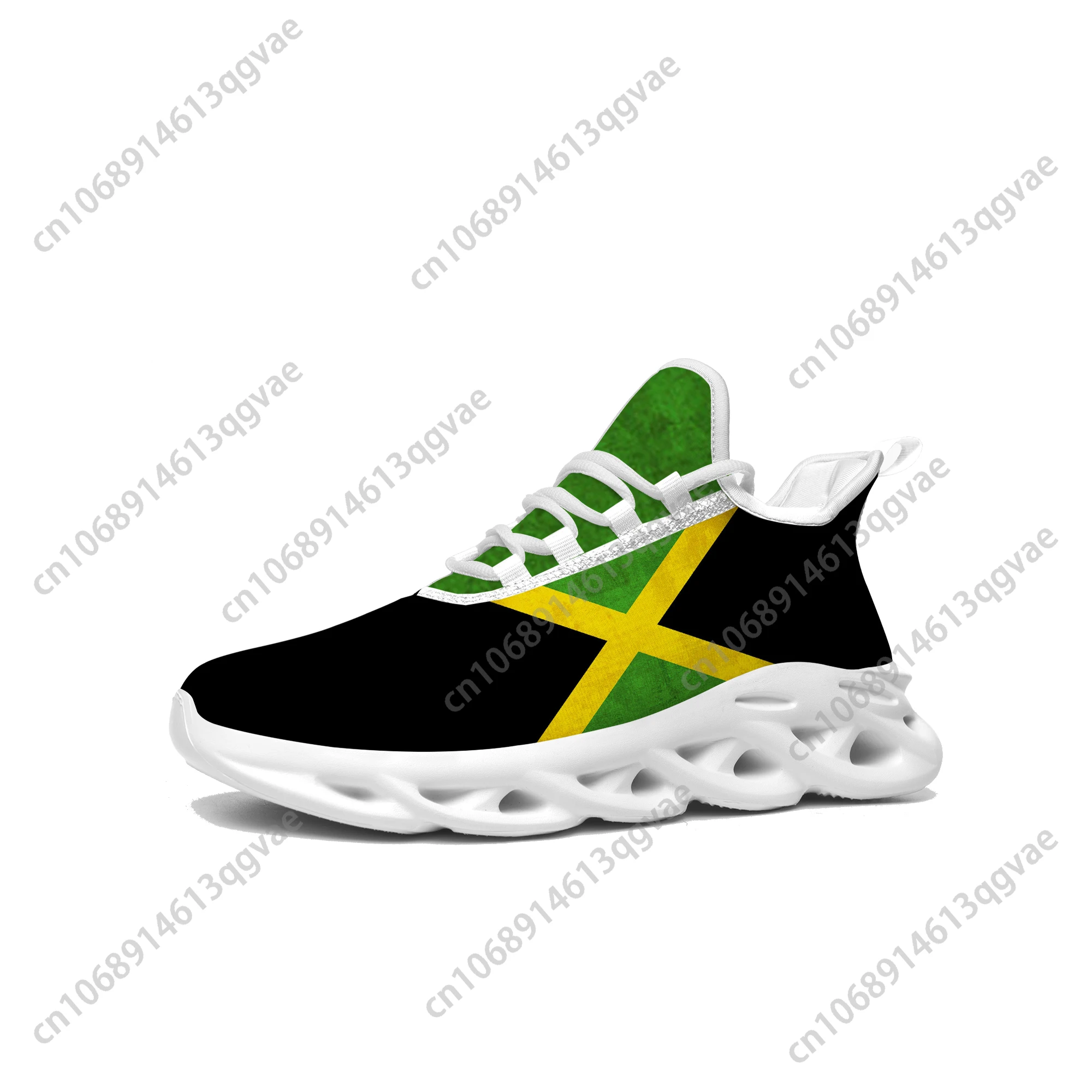 

Jamaican Flag Flats Sneakers Mens Womens Sports Jamaica Shoes High Quality Sneaker Lace Up Mesh Footwear Tailor-made Shoe White