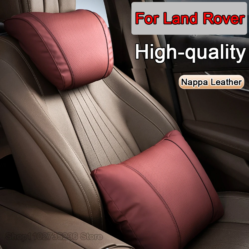 High-end Car Neck Pillow NAPPA Leather Headrest Waist Support Pillow For Land Rover Discovery 3 4 5 Range Rover Evoque Pillows