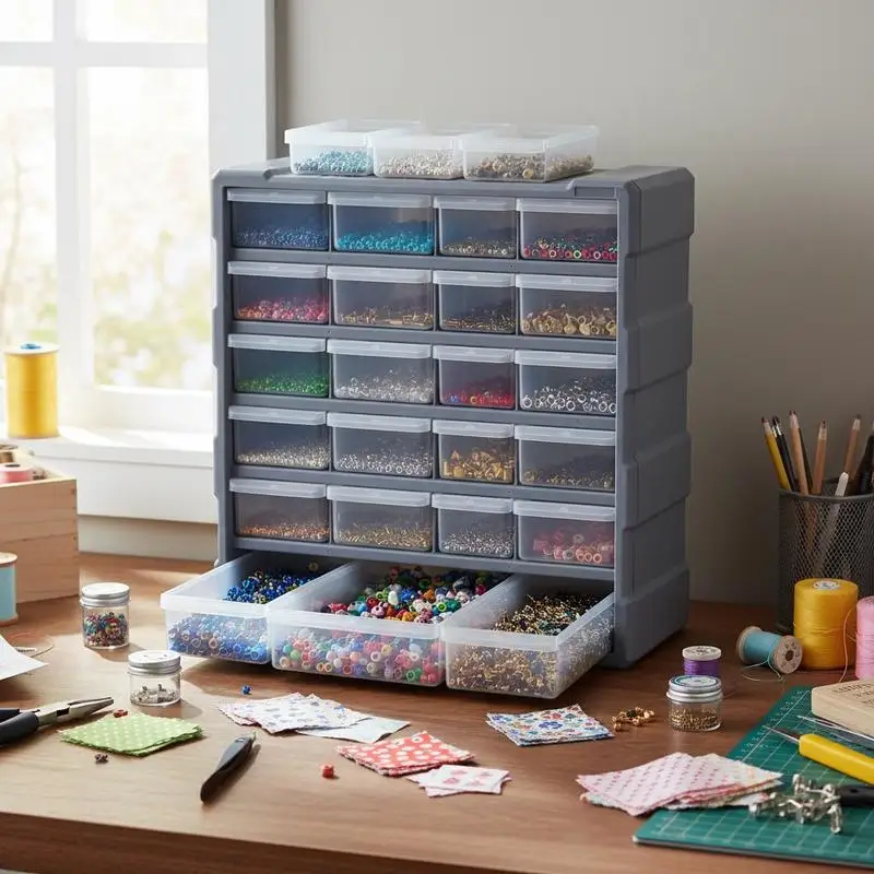 Organisateur multi-tiroirs avec 18 tiroirs centraux 38x16x47 cm