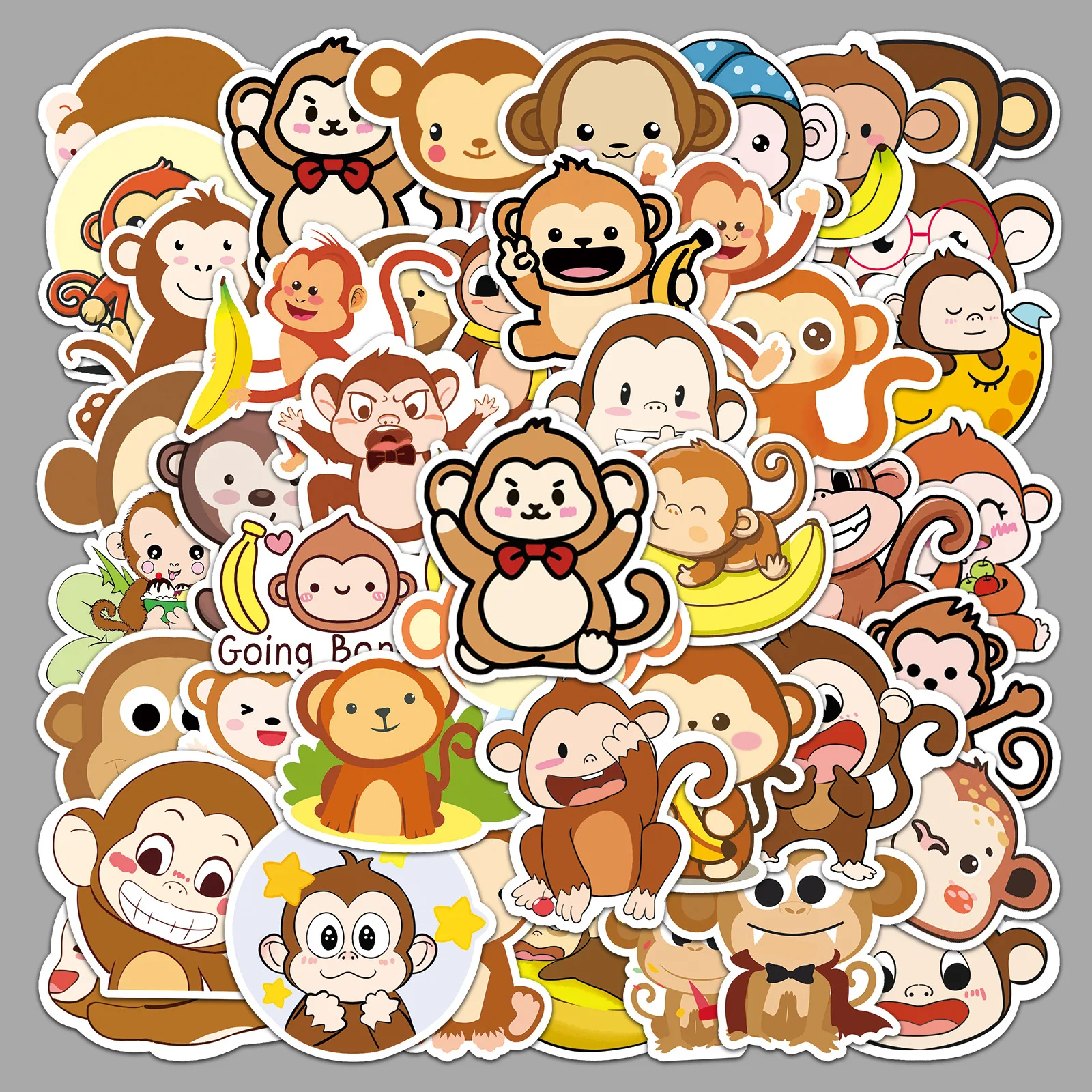 

50PCS Cartoon Cute Monkey Graffiti Stickers Waterproof for Laptop Phone Case Notebook Water Bottle Toys Gifts DIY Sticker