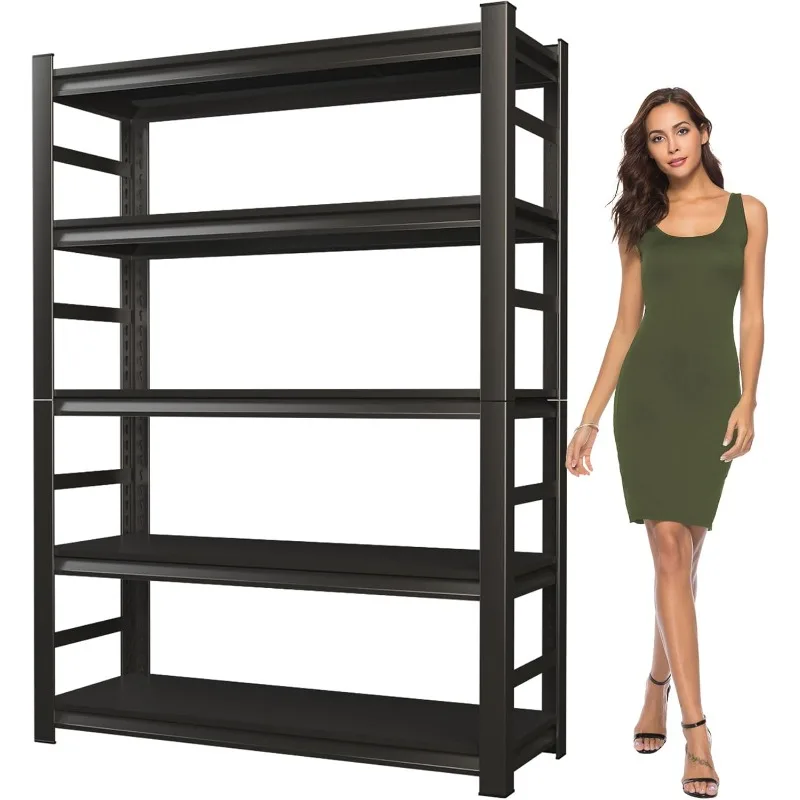 

Adjustable 5-Tier Garage Shelving, Heavy Duty Steel Storage Rack, High Load Capacity, Ideal for Garage, Warehouse, or Home Organ