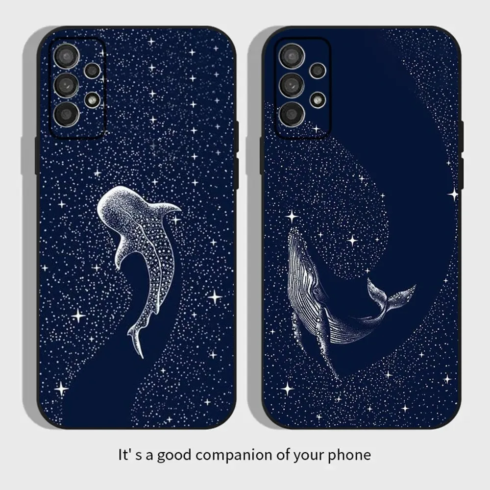 

Ocean Animal whale Painting Phone Case For Samsung Galaxy A13,A21s,A22,A31,A32,A52,A53,A71,A80,A91 Soft Black Cover