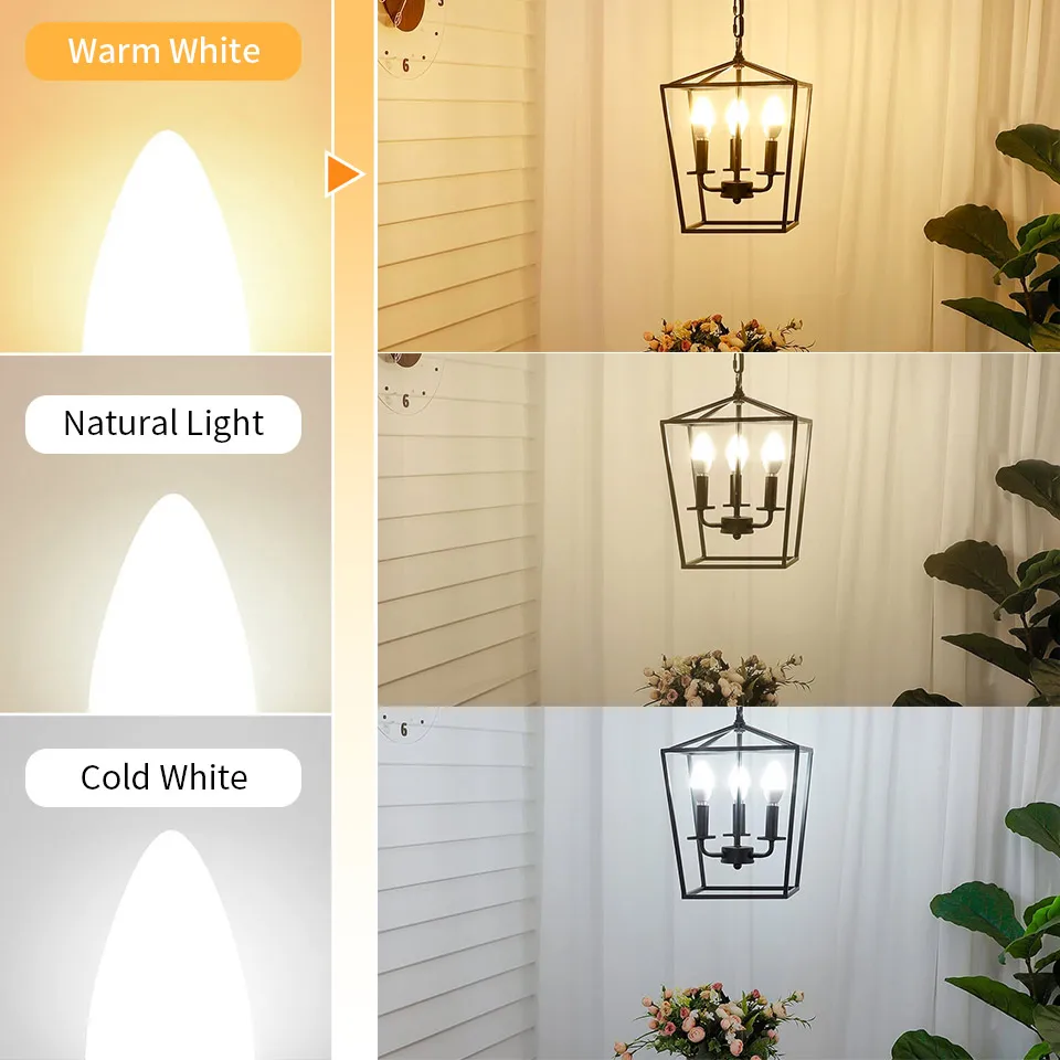 4 قطعة E14 E27 Led شمعة لمبة 3 واط 6 واط Led مصباح 220 فولت Led أضواء مصباح نجف للمنزل الديكور غرفة نوم مكتب