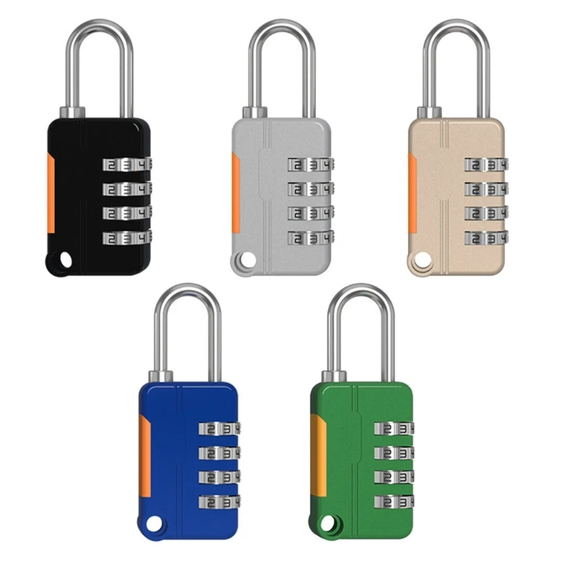 4 Digit Code Combination Padlock Zinc Alloy Security Travel Lock Portable Password Lock for Backpack Gym School Locker