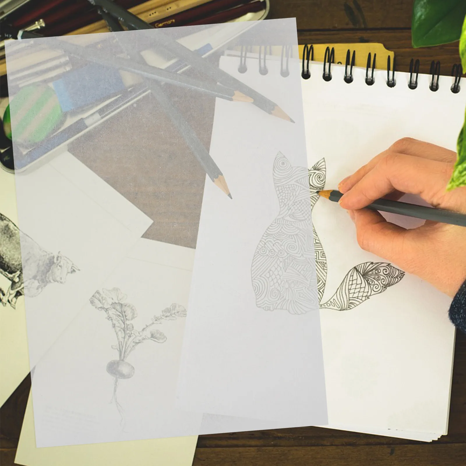 A4 Tracing Paper 100 Sheets Translucent Drawing Sketching Drafting Transfer Paper for Artists