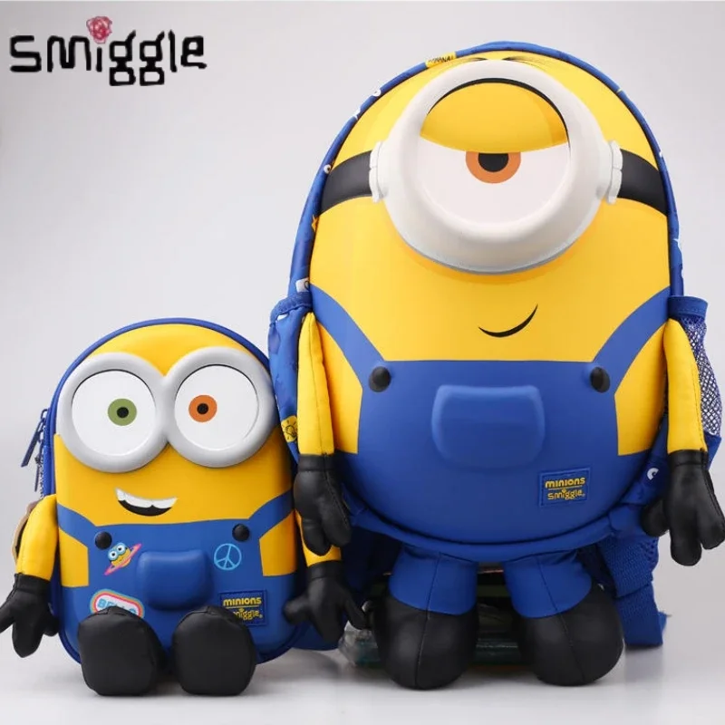 New Australian Smiggle Yellow Minion Children'S Students Lightweight Large Capacity Hard Shell Backpack Pen Case Birthday Gift