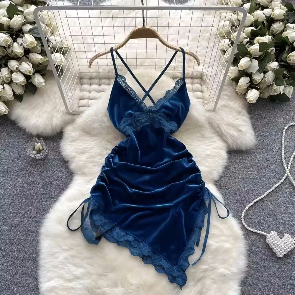 Y2K Lolita Damen Minikleid Trägerloses Rüschenkleid mit Schleife Plissierter Rock Wickelkleid Hotweet Süßes Ballkleid Sexy Club-Party Schwarzes Kleid – Detail 28