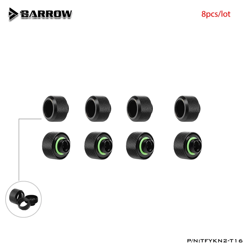 Barrow 8 teile/los OD14mm/OD16mm Verbesserte Anti-off Gummi Hand Kompression Kupfer Fitting G1/4 \