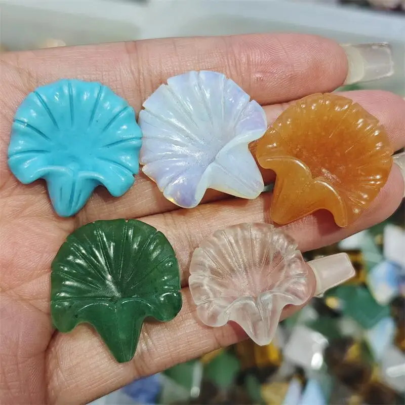 Natural Crystal Quartz Flower Morning Glory Carving Crystal Healing Halloween Gift Festival Craft For Decoration 2pcs