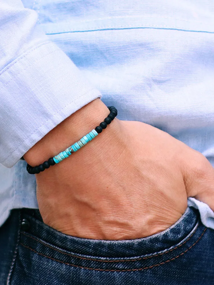 AliExpress NONE Simple Style Beaded Beacelet Men Apparel Accessories 4mm Matte Tiger Eyes Emperor Stone Braslet Cycling Surfing Homme Hand Joias