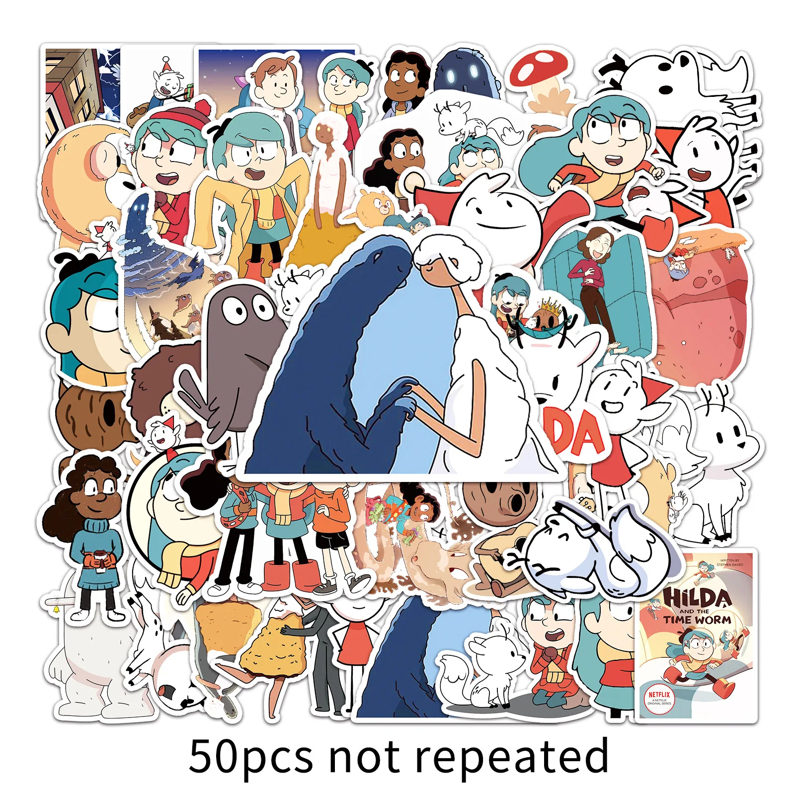 50pcs Brave Girl Hilda Children Cartoon Animation Character Decoration Laptop Car Decoration Sticker