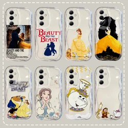 Cute Beauty and The Beast 3D Wave Phone Case for Samsung Galaxy S24 S22 S23 S21 S20 FE Plus Ultra 4G 5G Soft Silicone Back Cover