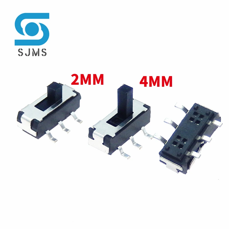 10pcs MSS-22D18 Toggle Switches MSS22D18G2 SMT double 6 feet two block MSS-22D18G2 2P2T handle high 2MM SMD Slide Switch DC 12V