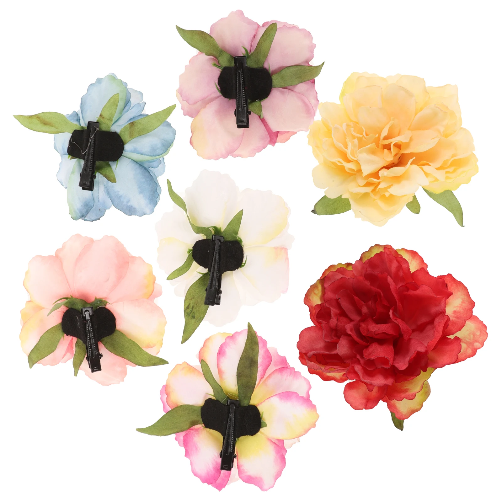 

7 Pcs Peony Flower Hairpin Delicate Clips Artificial Accessories for Women Festival Accessory Floral Decorative