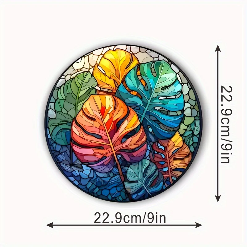 ملصقات كهروستاتيكية خضراء للنباتات الاستوائية ، زينة زجاجية للنوافذ مقاومة للماء ، لا شارات فينيل لاصقة ، ديكور منزلي ، رقم 87