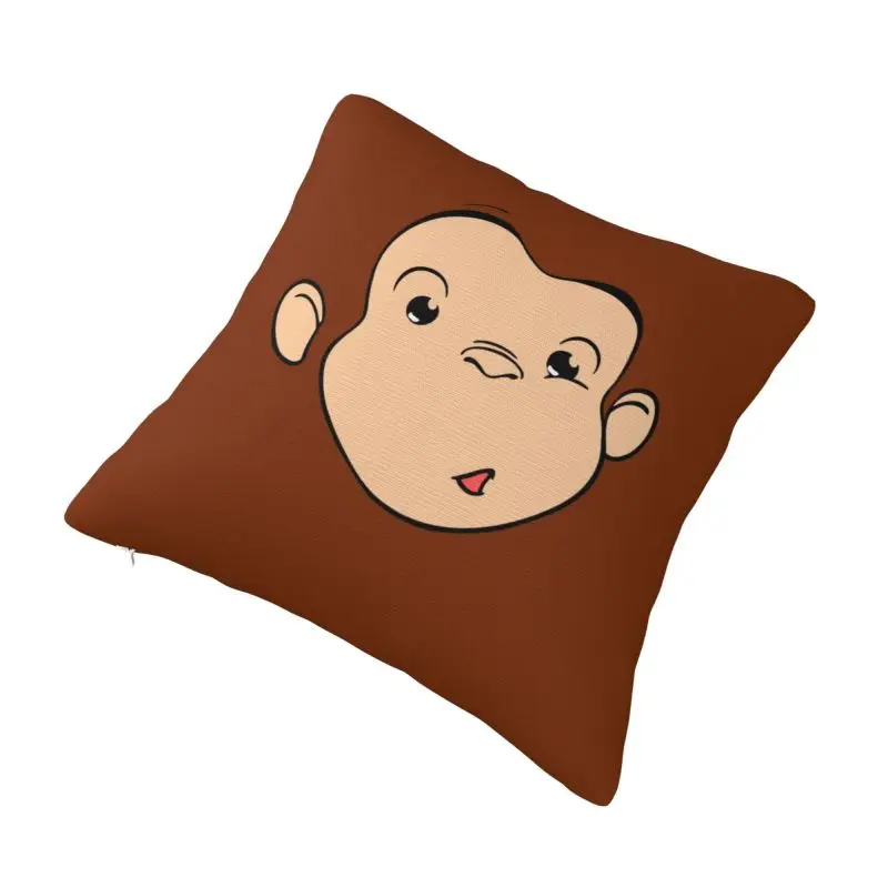 Custom Nordic Style Monkey Curious George Cushion Cover 40x40cm Polyester Pillow Case for Sofa Car Square Pillowcase