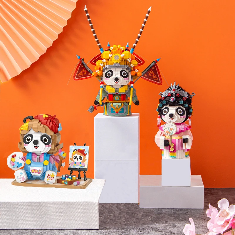Children\'s miniature building blocks toys, toys Spring Festival, New Year Christmas, Chinese traditional creative series
