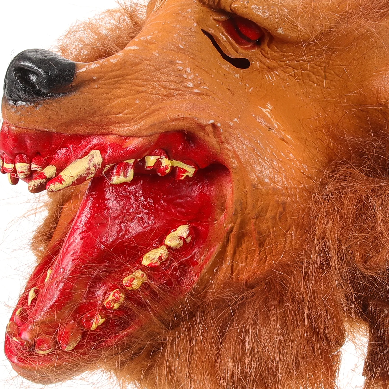 Testa di lupo Maschera di Halloween Maschera cosplay di lupo arancione Costume leggero spaventoso Forniture per feste in maschera