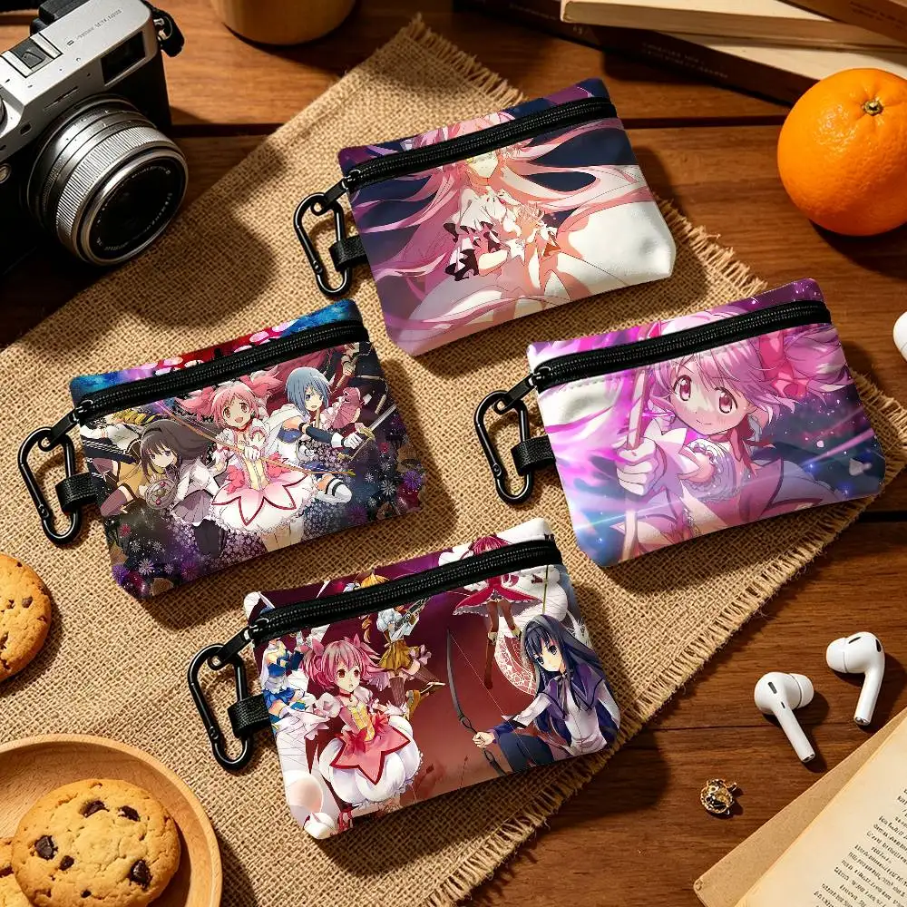 Magical Girl M-Madoka Fashion Wear-resistant Oxford Cloth Coin Purse Portable Backpack Hanging Card Storage Bag