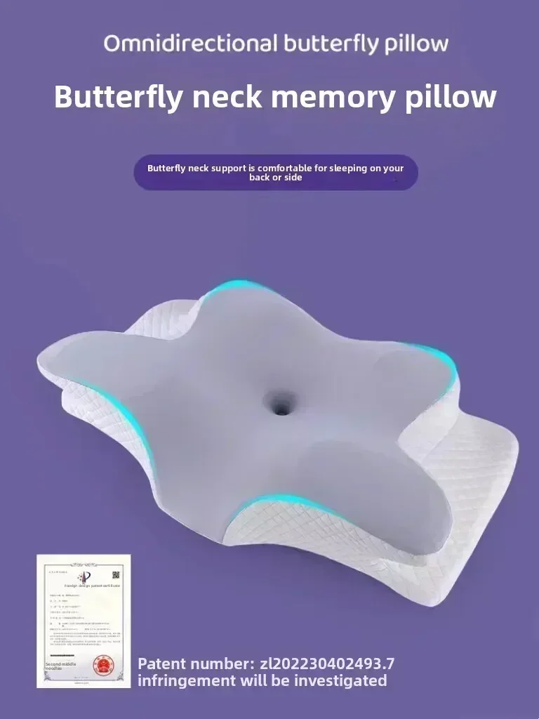 2-in-1 Ergonomic Molded Orthopedic Pillow One Unit Foam Cervical Cushion Comfortable Neck Support Pad for Sore Neck Relief Use