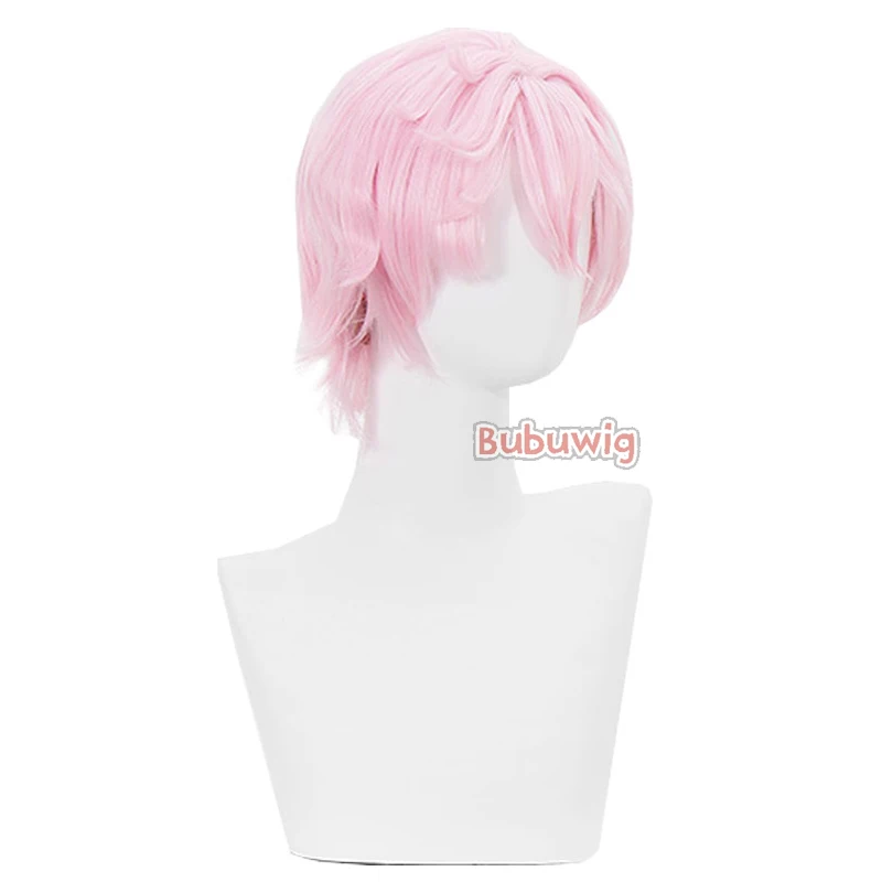 Bubuwig Synthetic Hair Fontaine Dahlia Cosplay Wigs Genshin Impact Fontaine Dahlia 28cm Short Straight Pink Wig Heat Resistant