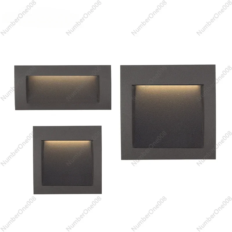 LED Recessed Wall Light Corner Light Outdoor Waterproof Corridor Stair Step Light