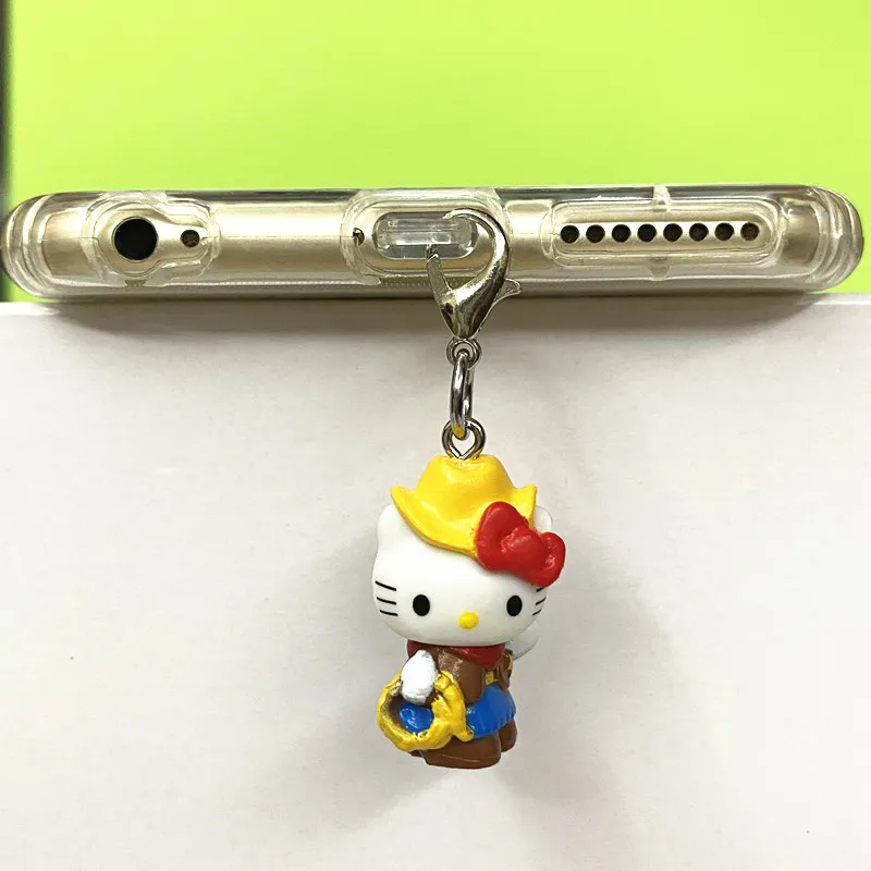 Miniso Смола Hello Kitty Подвеска для мобильного телефона Пылезащитные заглушки iPhone Samsung Xiaomi Huawei Type C Защитные пленки зарядного Фото №4