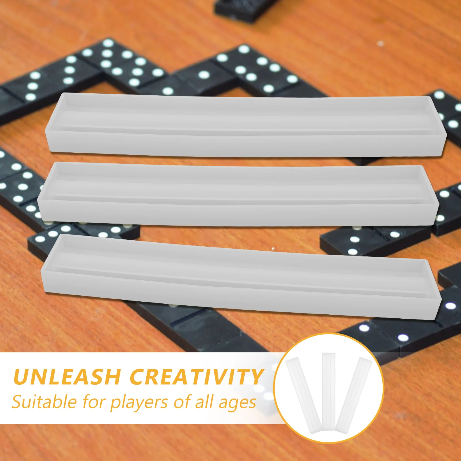 

3Pcs Domino Stand Holder Mold DIY Epoxy Silicone Craft Storage Reusable Safe Multifunctional Gift Creative Molds