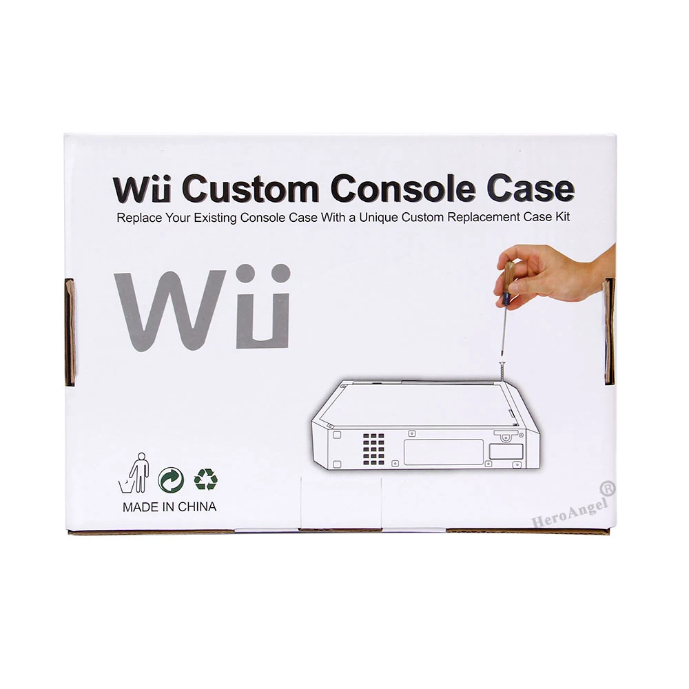 TRN Blue/Red Housing Shell with Retail Packaging Cover Housing Case for Nintend Wii Console Replacement with Retail Parts Acces