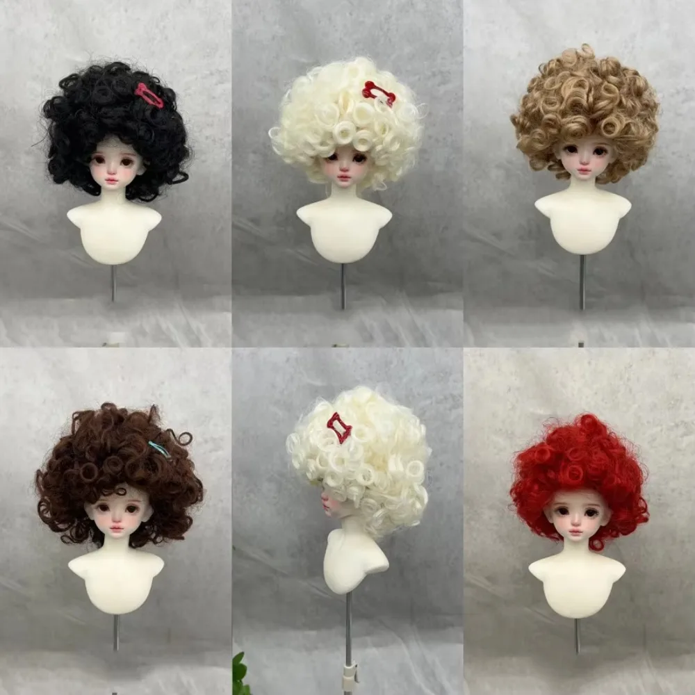 BJD/MDD Doll DIY Modeling Afro Headgear Big Head Doll Decoration Multicolour Wig Simulation Doll Dress Up Cute Short Style Hair