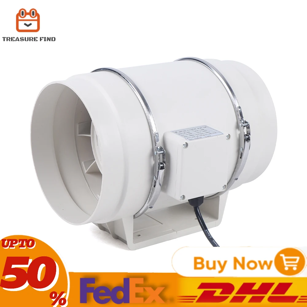 Pipe Fan Vents Kitchen Warehouse Hotel Tube Fan Exhaust Blower  with Ball Bearings Tube Ventilated Conduit 200mm 220V