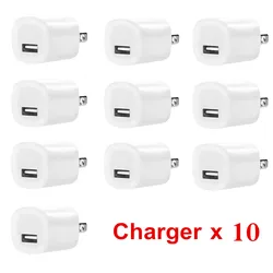 5-10pcs 5V 1A US USA AC Home Travel USB Wall Charger Power Adapters For IPhone 5 6 7 8 x xr 11 12 13 14 15 Samsung xiaomi LG