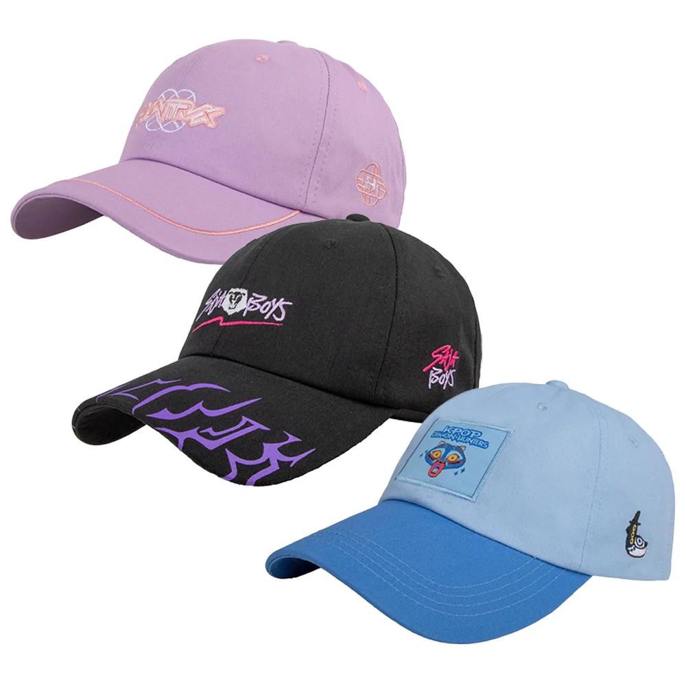 1PC Kpop Demon Hunters Officially Licensed Trendy Colour-Block Hat Vintage Embroidered Adjustable Baseball Cap Stylish Decor - Detail 1
