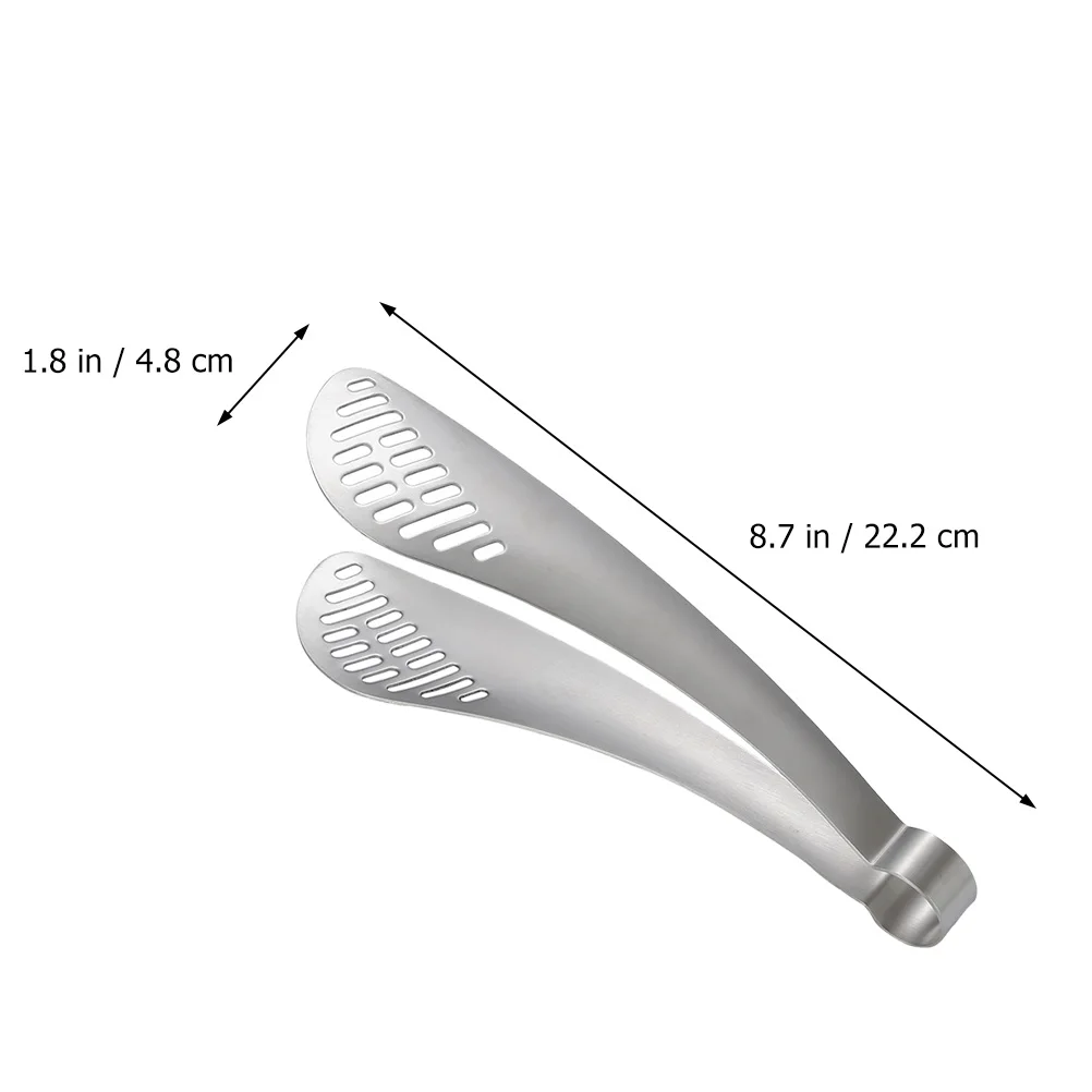 

1pc Stainless Steel Food Clip Clamp for Barbecue Grill Accessories Hollowed-out Tongs Heat Resistant Rust-proof Lightweight Long