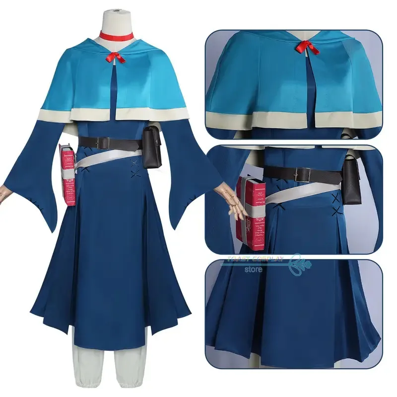 

2025 yiyi Anime Delicious in Dungeon Cosplay Costume Marcille Donato Role Play Dress Bag Women Elven Mage Outfi
