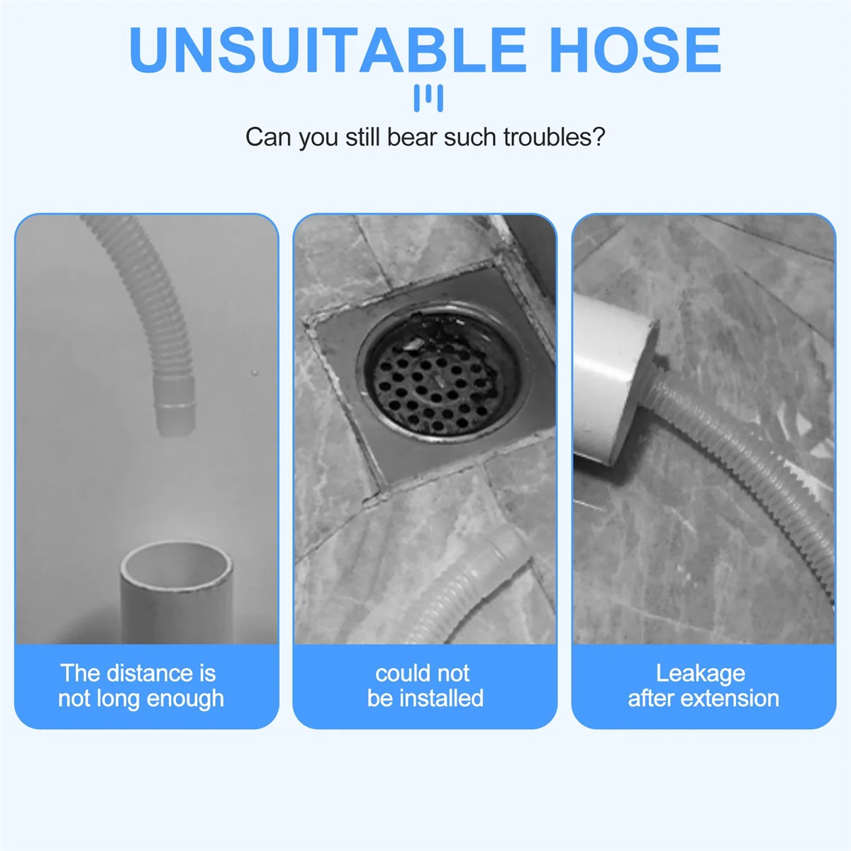 T27C Washing Machine Hose Drain Hose Washing Machine 2.5M Drain Hose Extension for Washing Machines Dishwashers Dryers