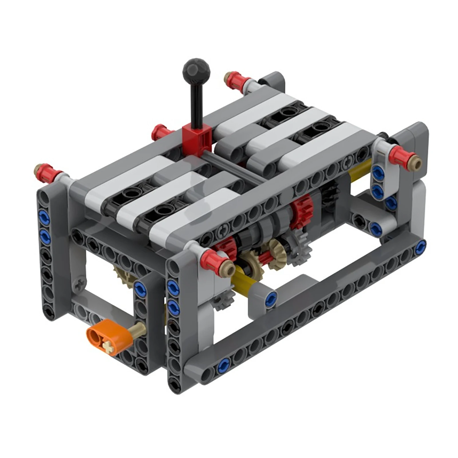 6-speed Gearbox Building Blocks 5 Speed + Reverse Small Particle Kit MOC Technical Compatible Bricks Differential Gears DIY Toys