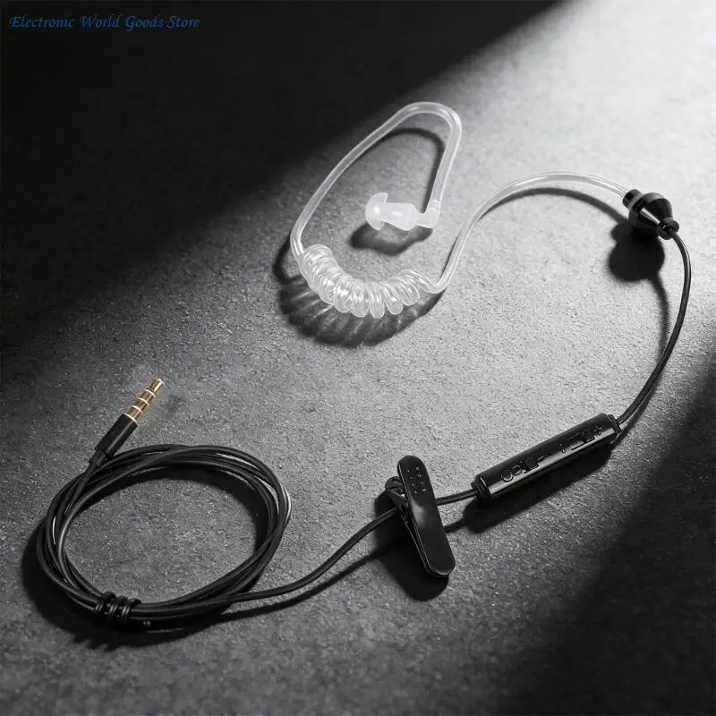 A3PD Flexible Air Conduits Earbud Earphone Includes Microphone and Inline Remote for Easy Operation on Phones Laptops PC