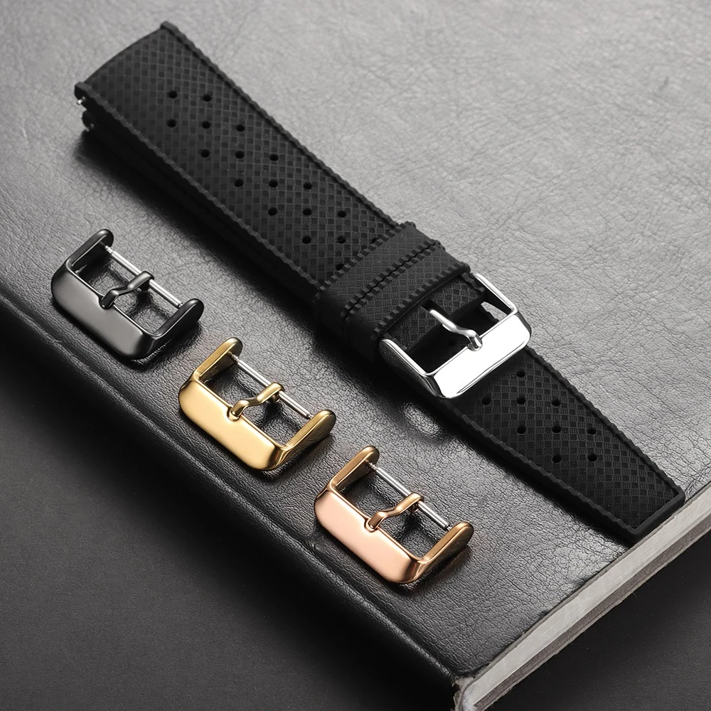 1/4/5pcs Polished Watchbands Buckle Stainless Steel Pin Clasp 12mm 14mm 16mm 18mm 20mm 22mm Watch Band Strap Accessories Button view 5