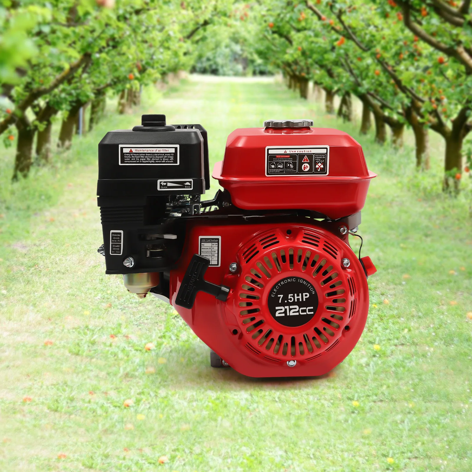 Moteur essence 4 temps OHV 212cc moteur gaz horizontal démarrage Moteur essence 4 temps OHV 212cc moteur gaz horizontal démarrage