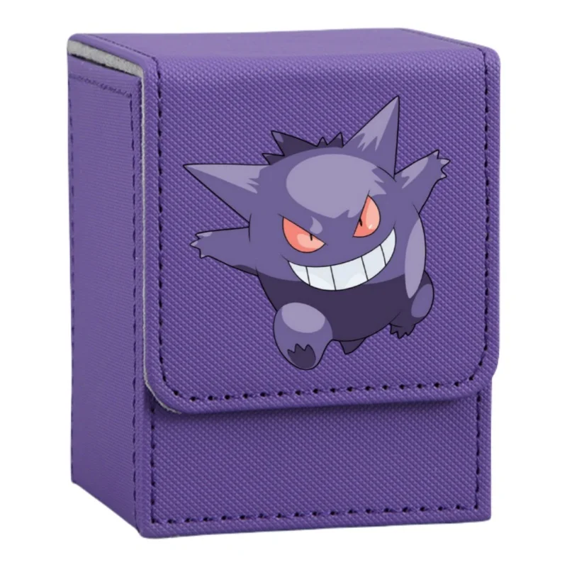 Pokemon Gengar Custodia per carte Psyduck Squirtle Bulbasaur Charmander Snorlax Fai da te in pelle Action Toy Figure Anime Game Collection Box