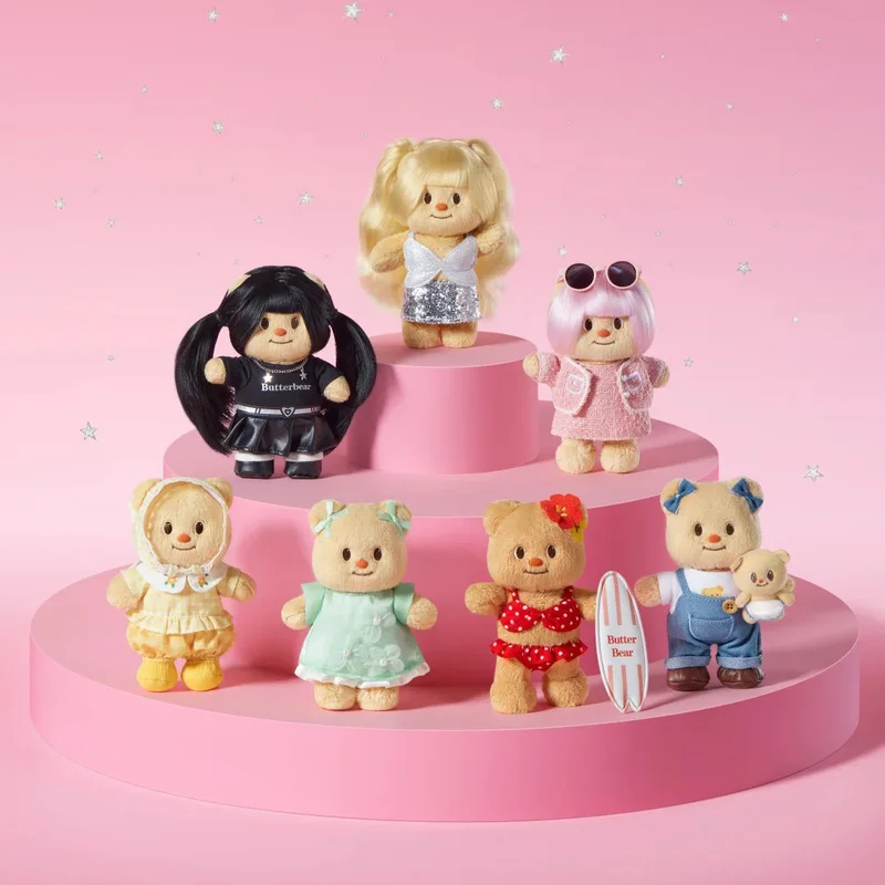 

Аутентичный новый плюшевый мишка с маслом, серия Ootd, слепая коробка, милый рюкзак с пряжкой, кавайная модная игрушка, фигурка, украшение для рабочего стола, кукла в подарок