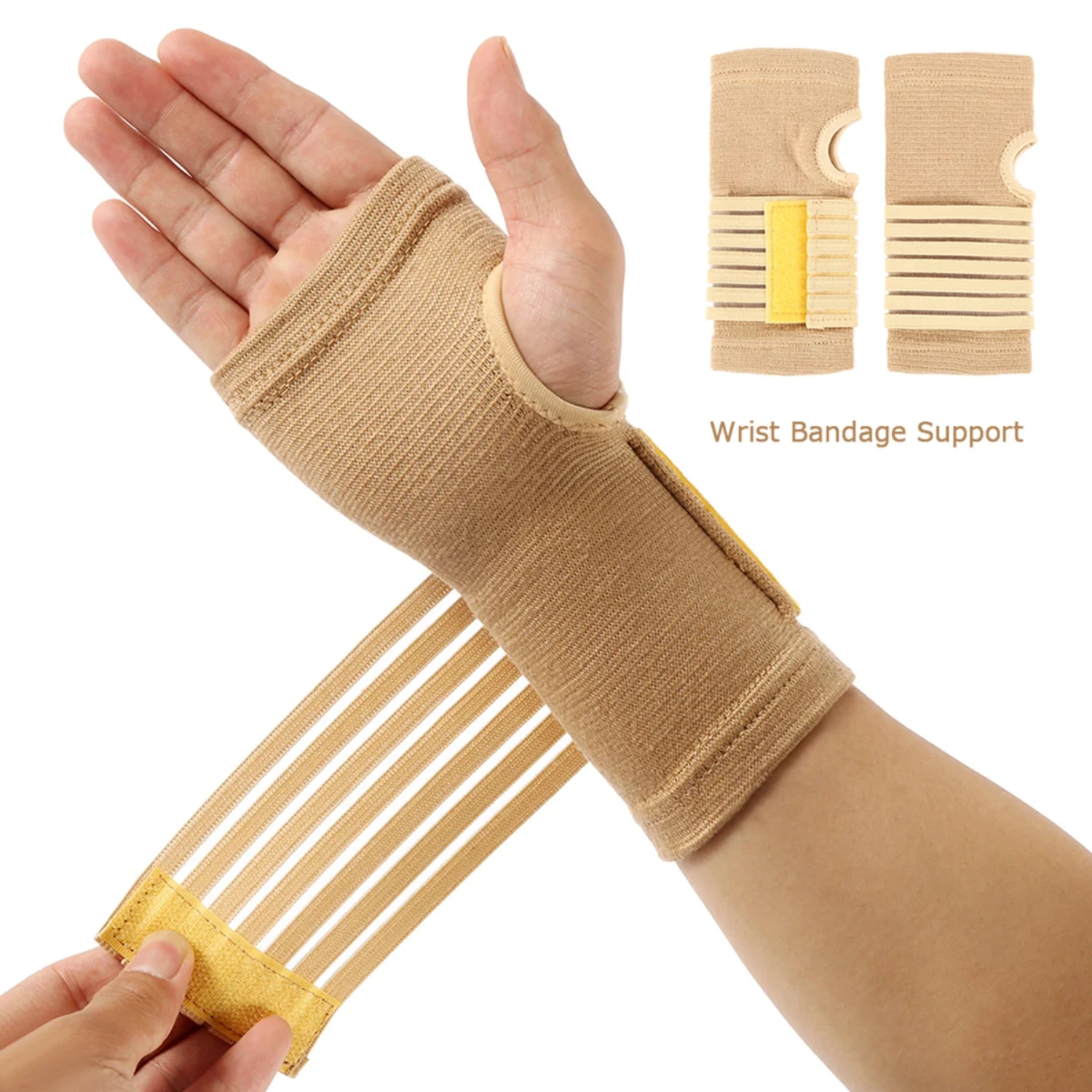 1pc  Elastic Bandage Wrist Guard Support Arthritis Sprain Band Carpal Protector Hand Brace Accessories Sports Safety Wristband