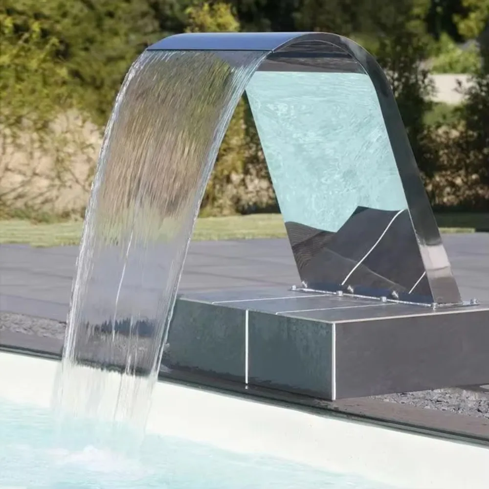 

High Quality Swimming Pool Garden Decoration Stainless Steel 304 Water Cascade Waterfall Fountain