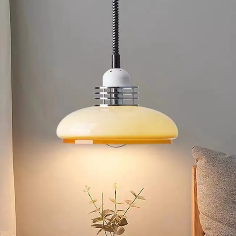 

Mid century modern pendant light Nordic Retractable Retro glass lamp Restaurant Bar Bedroom kitchen hanging lights