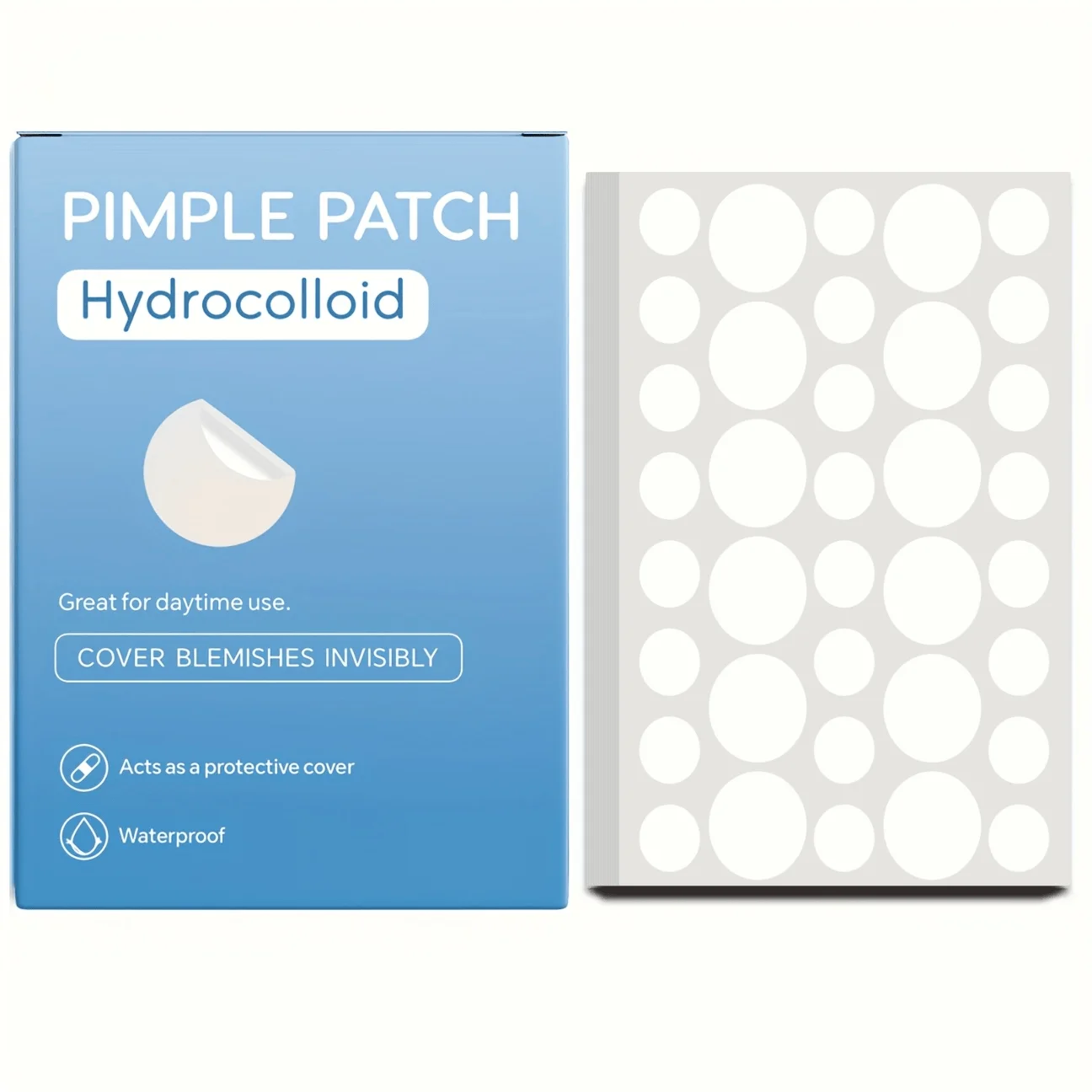 36/40 قطعة من رقع حب الشباب الغروانية المائية - تمتص القفز والزيت، وتقليل الاحمرار، ومناسبة غير مرئية للارتداء طوال اليوم